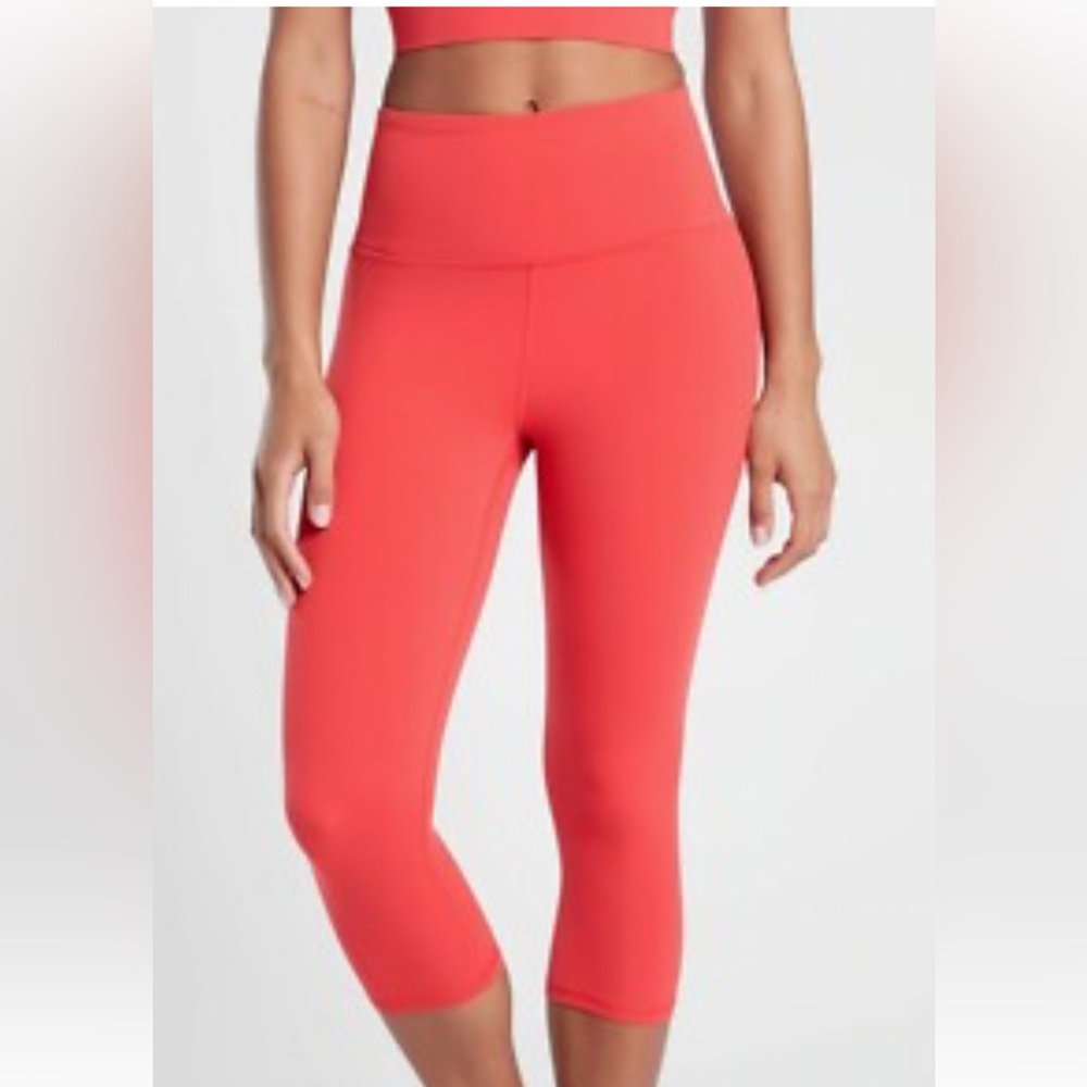 Athleta Ultra High Rise Elation Crop Leggings Lychee Red S/P